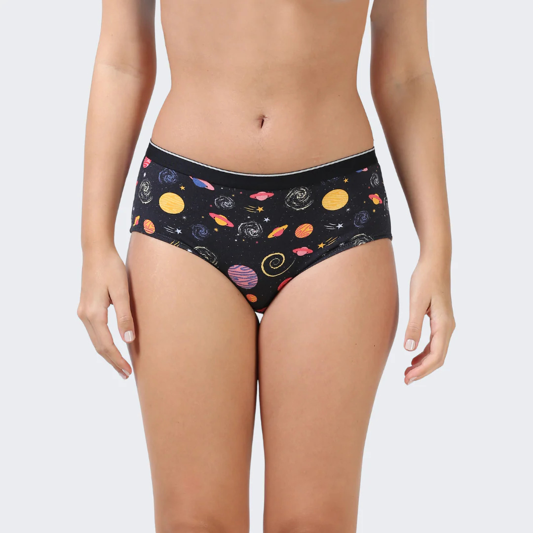 Date Modal Elastane Hipster Printed Panties-Cosmic Wave - Image 4