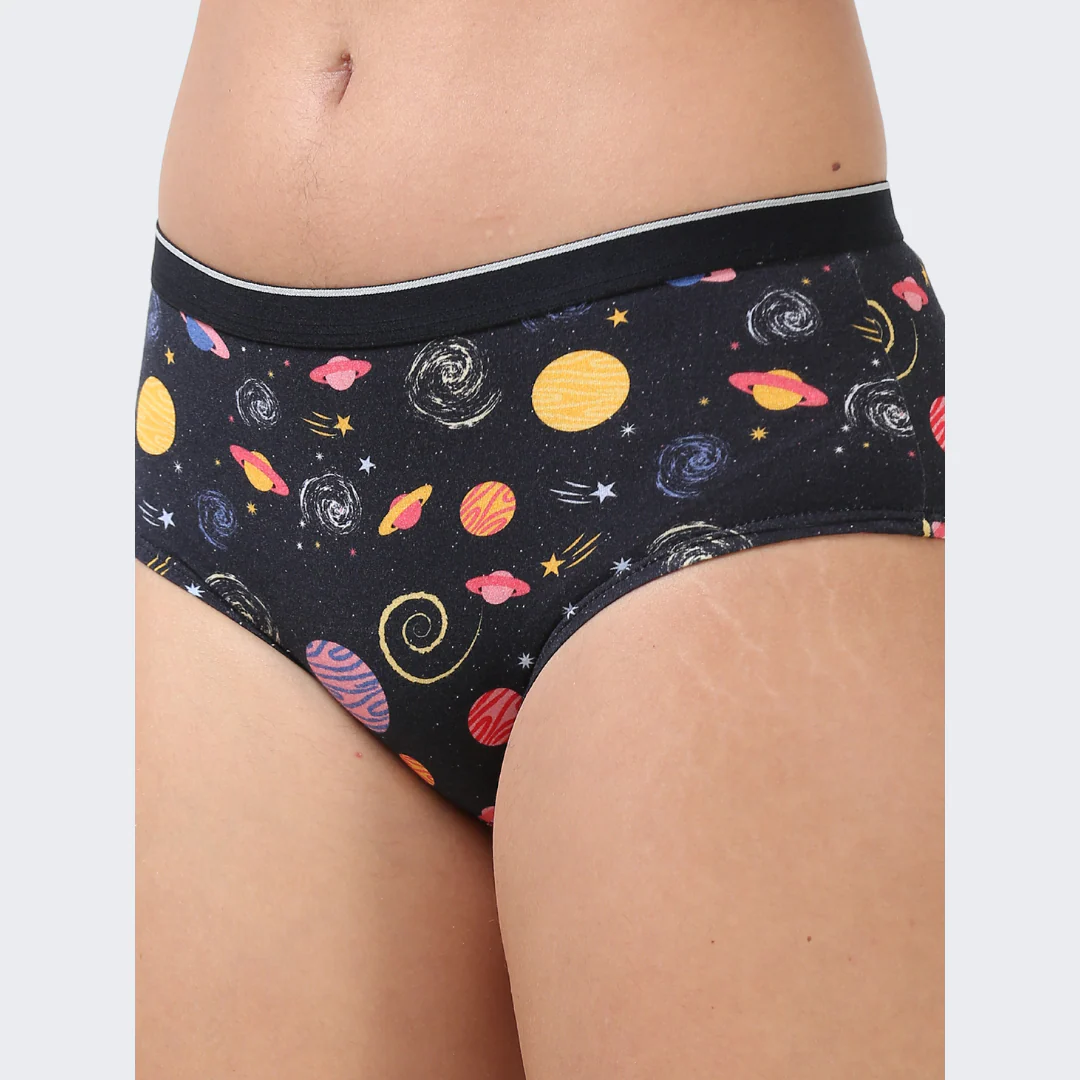 Date Modal Elastane Hipster Printed Panties-Cosmic Wave - Image 6