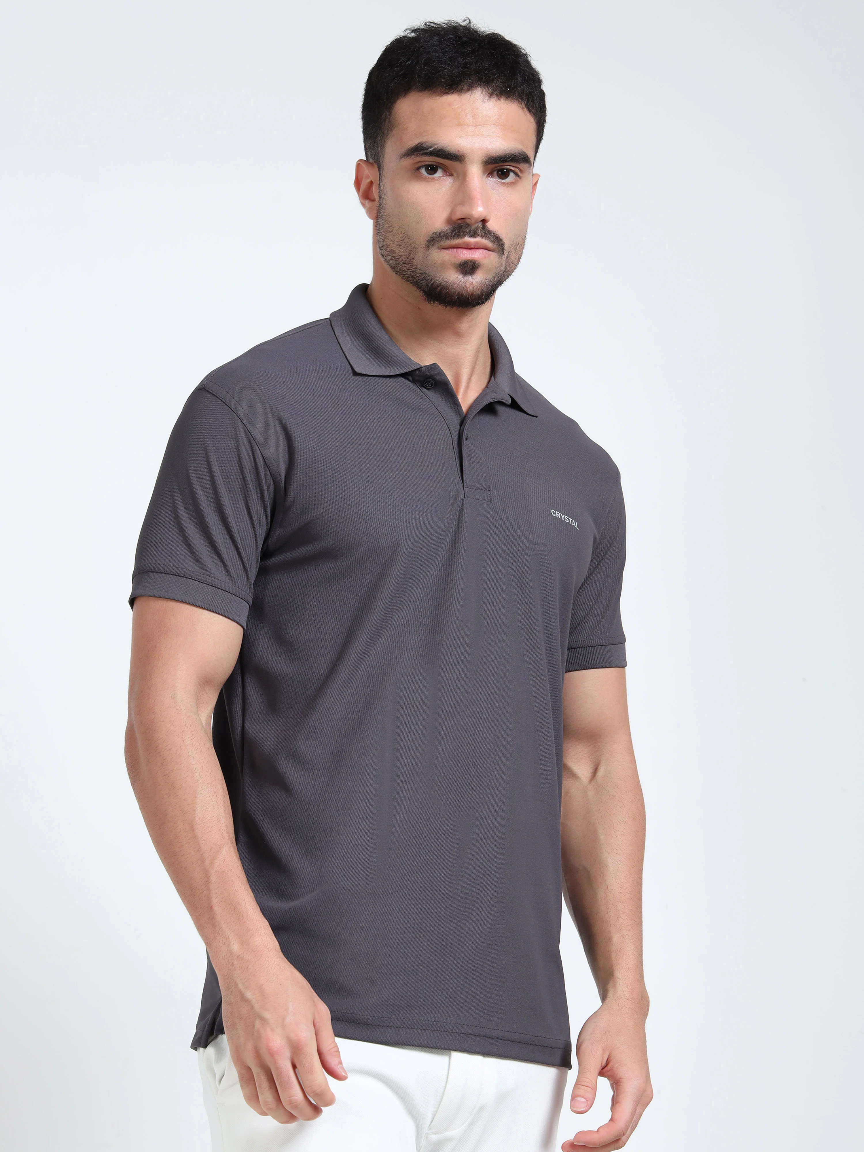 DK 01 Driknit Microfiber Polo Tshirt - Charcoal - Image 3