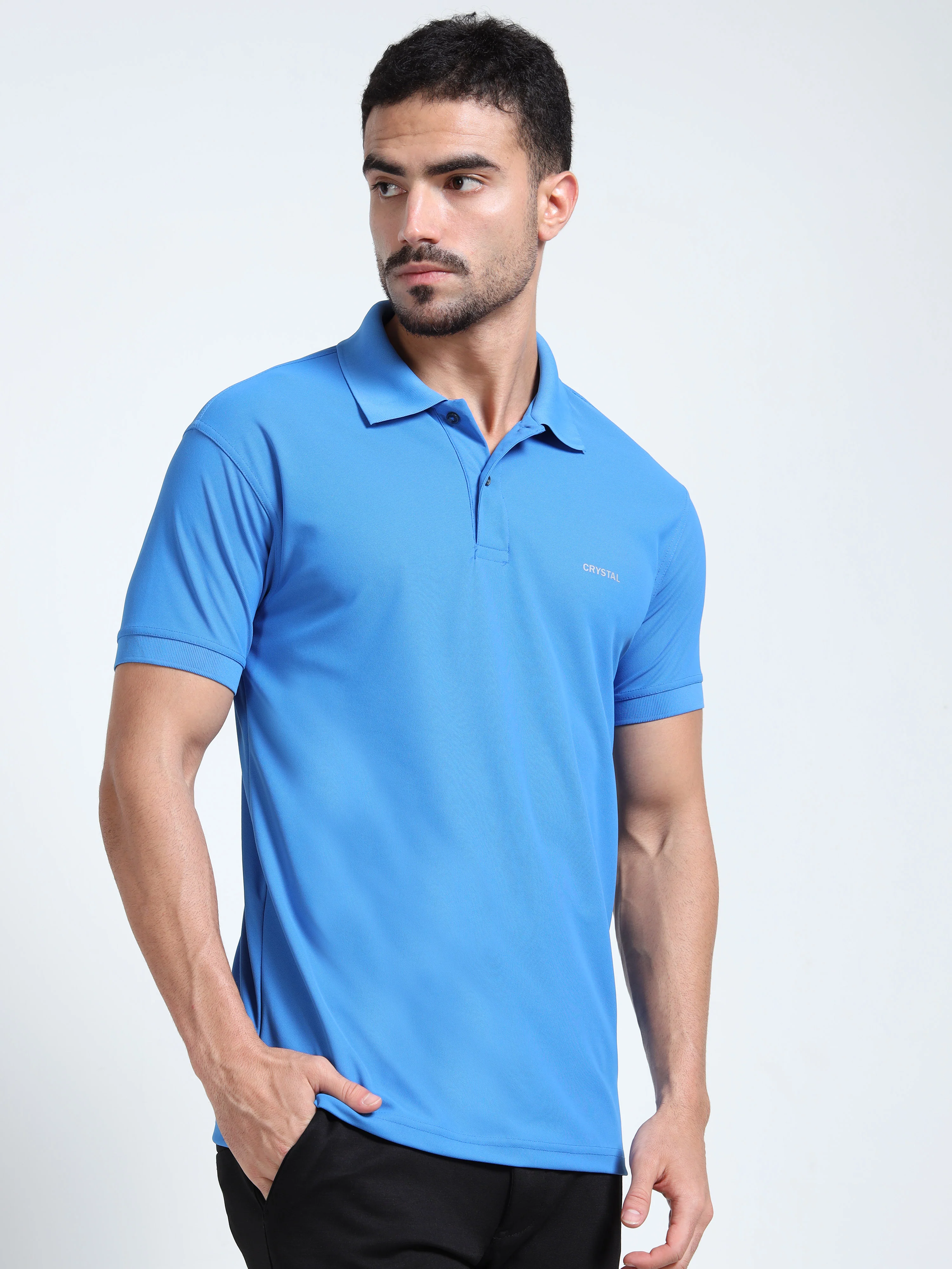DK 01 Driknit Microfiber Polo Tshirt - Strong Blue - Image 3