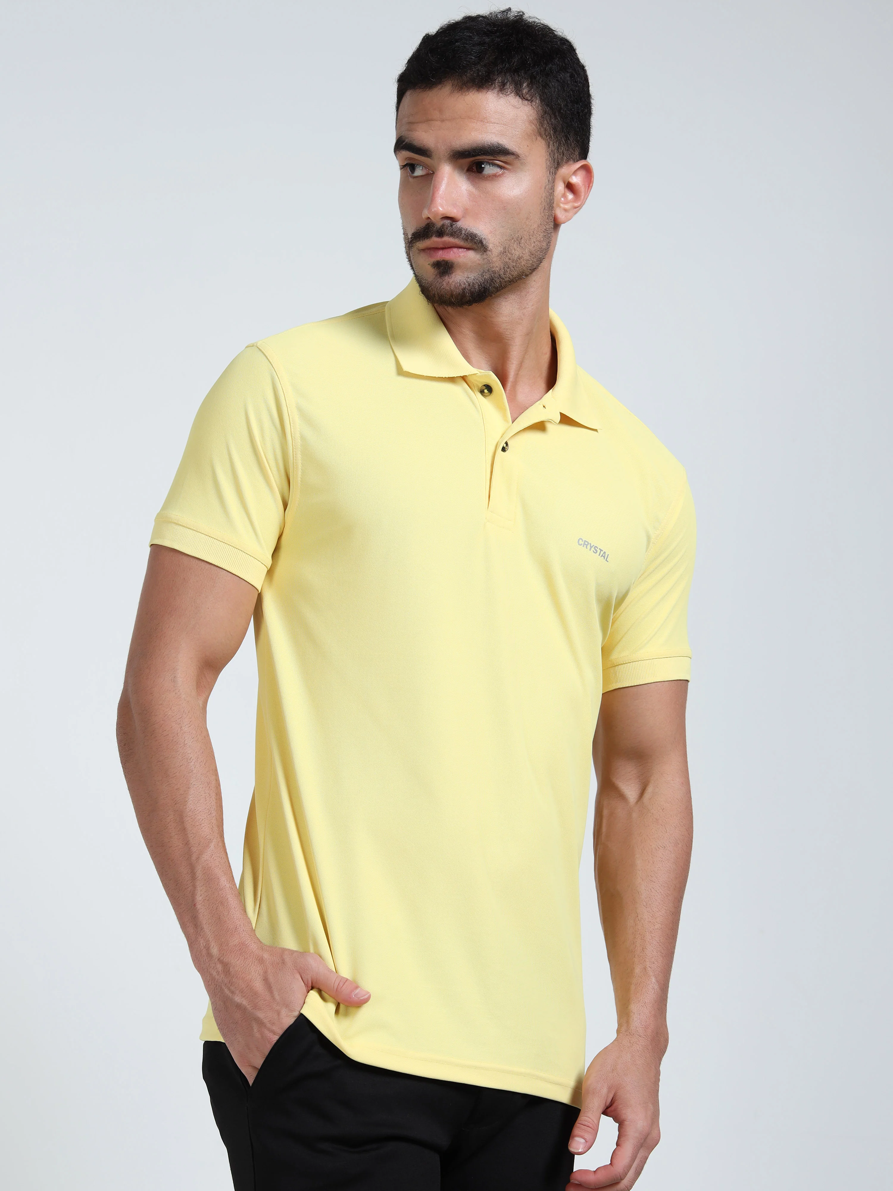 DK 01 Driknit Microfiber Polo Tshirt - Sunshine Yellow - Image 3