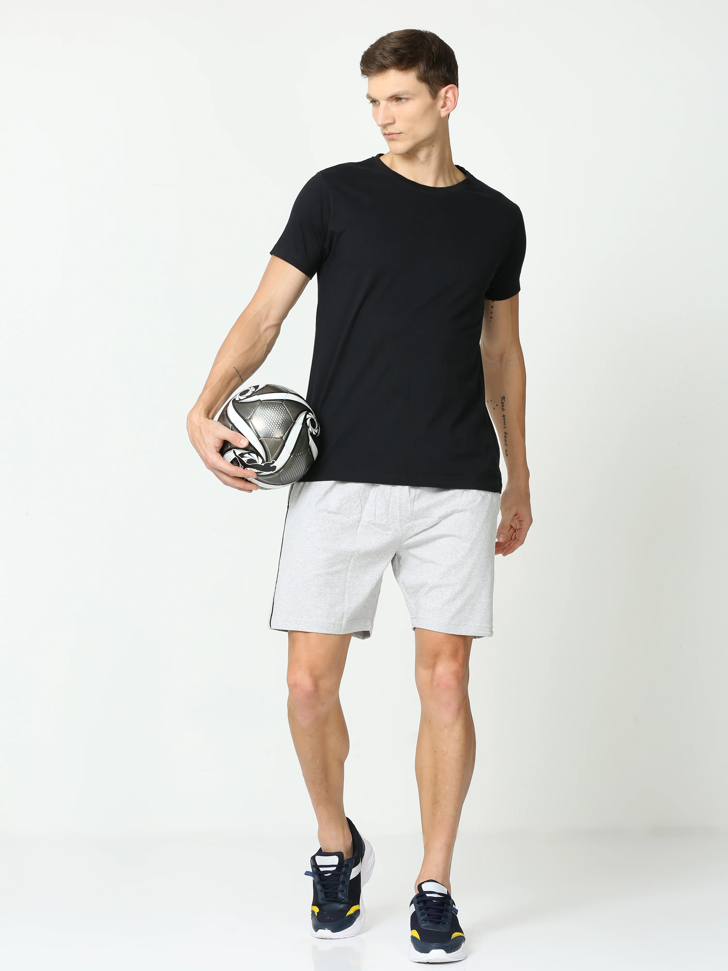 Knit Shorts - Gray Melange - Image 6