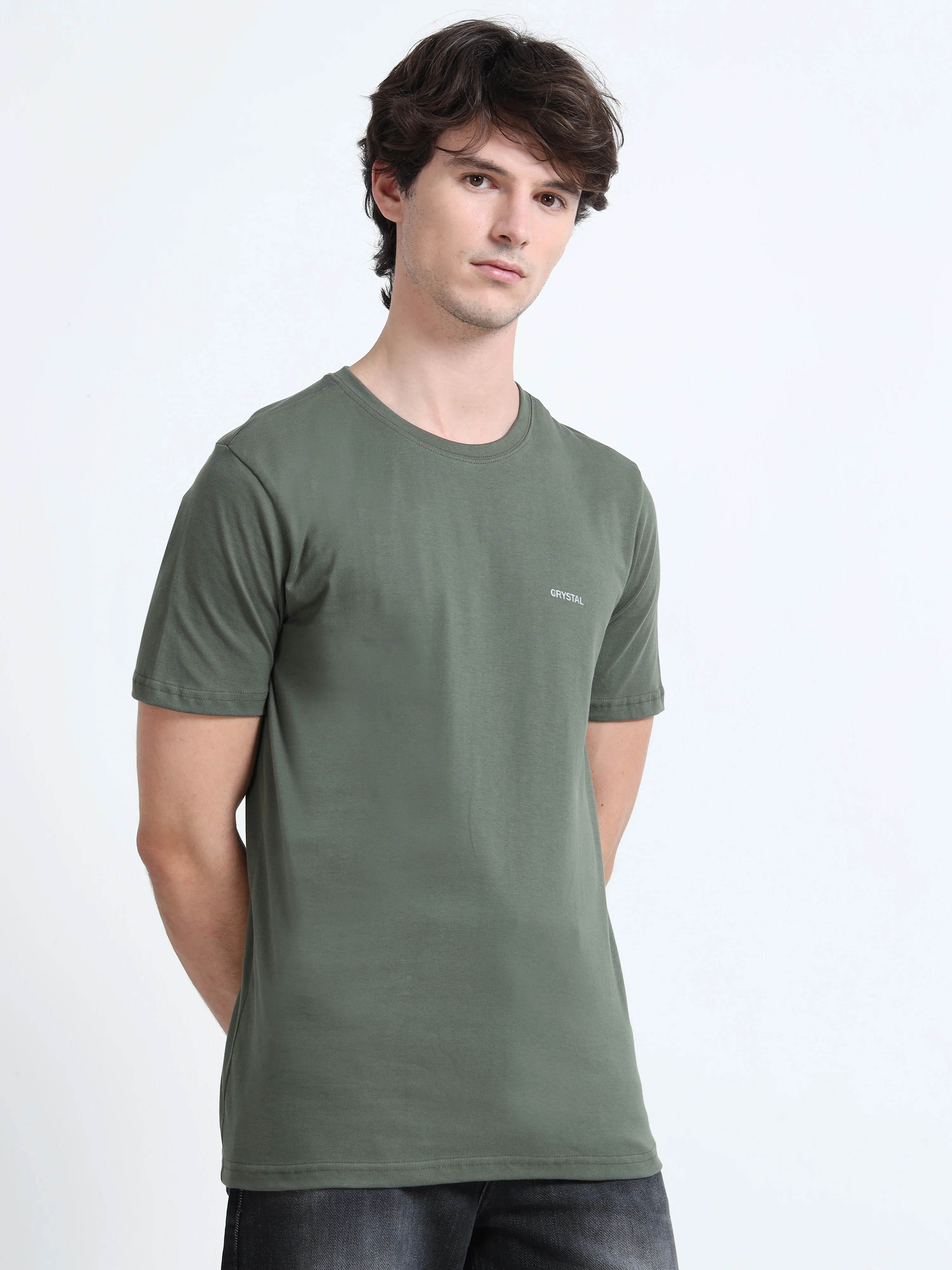 LE 03 Crew Tshirt - Olive Green - Image 3