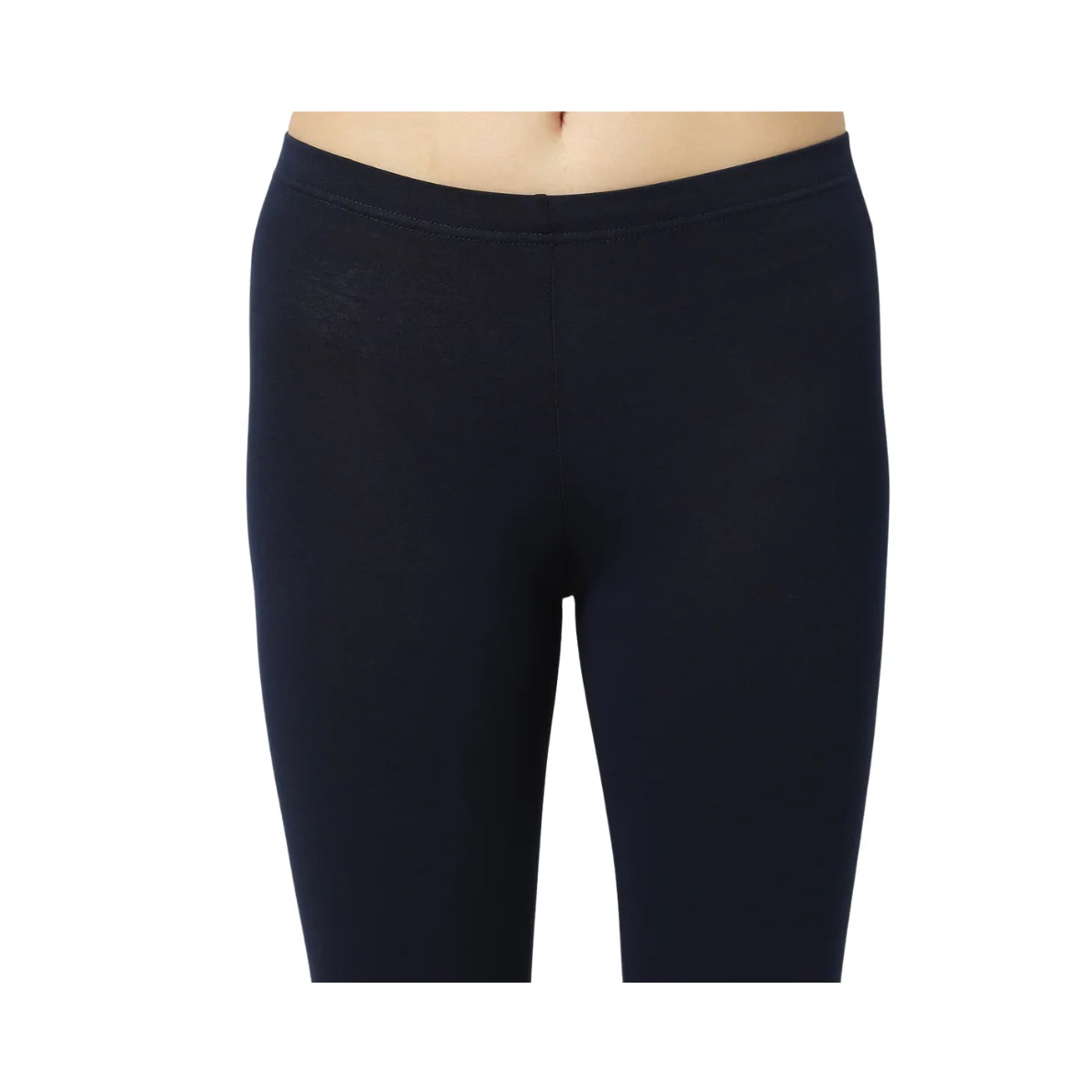Ankle Length Cotton Elastane Leggings - Navy - Image 3